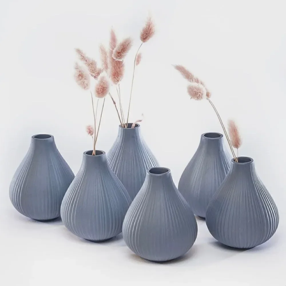 Bed Bath & Beyond | 4 Set “Frost” Chive Small Ceramic Vase